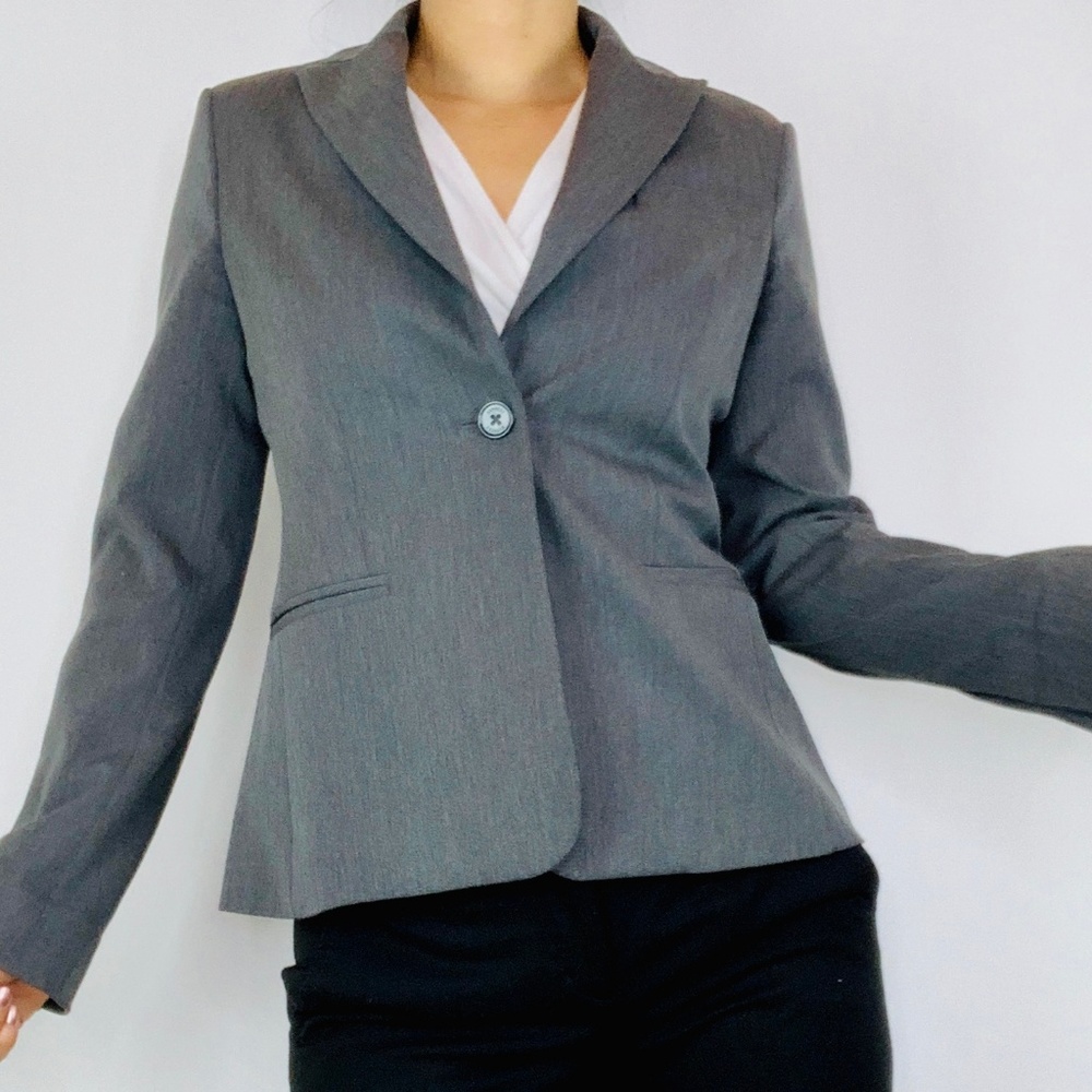 Express Gray Single Button Jacket/Blazer - image 2